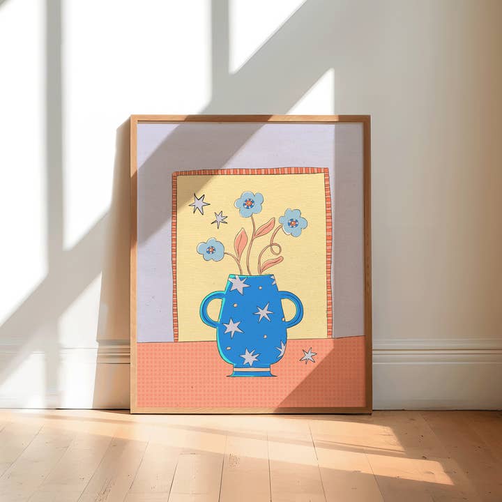 Star Vase Art Print for wholesale by With Love, Coral