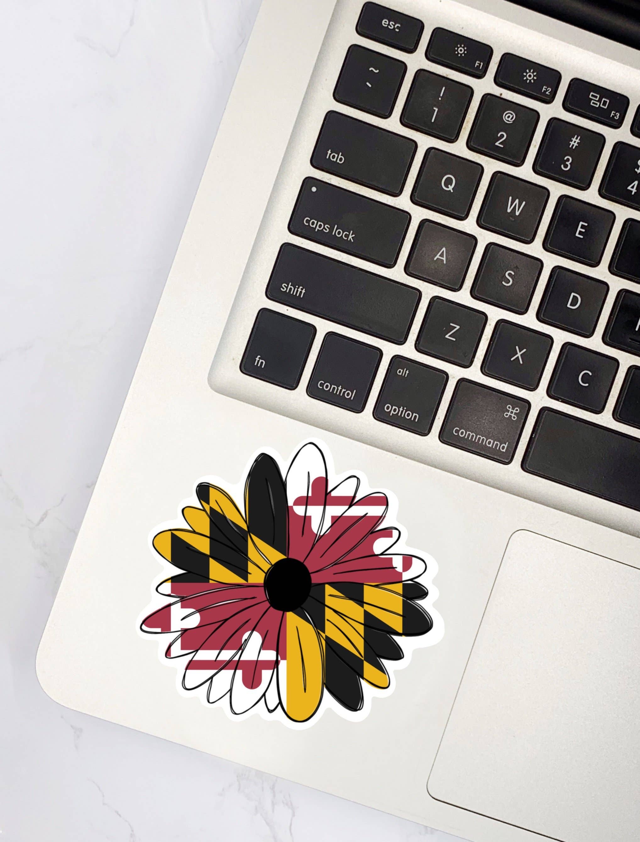 Jami Creates – Engroshandel Klistermærke – Maryland Flag Sort Eyed Susan Flower Sticker2