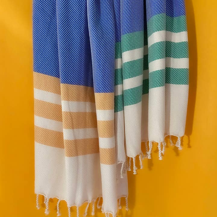 Plaid van natuurlijk katoen - Blauw voor wholesale door Living Roots