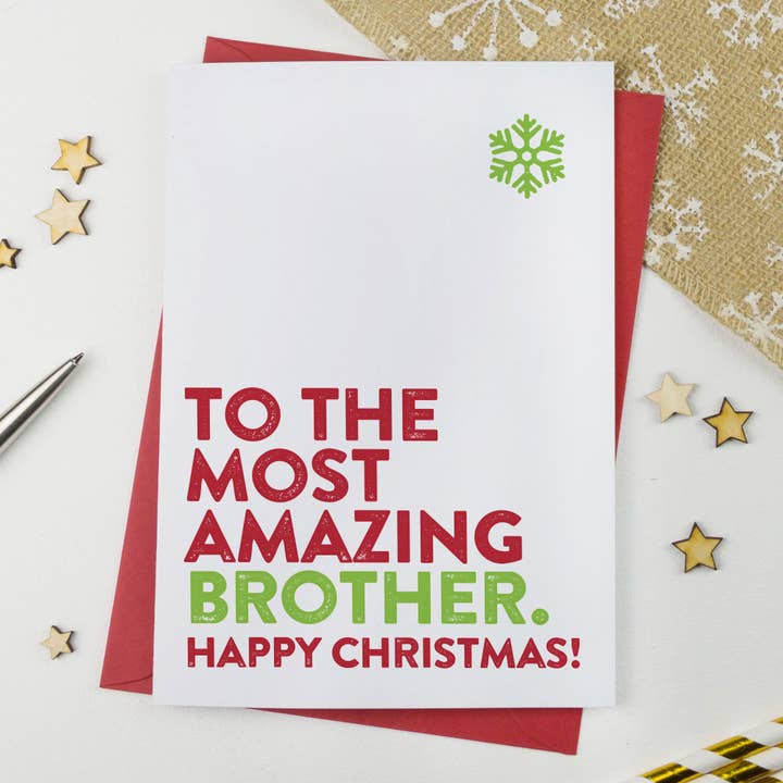 Amazing Brother Christmas Card for wholesale by A is for Alphabet Ltd