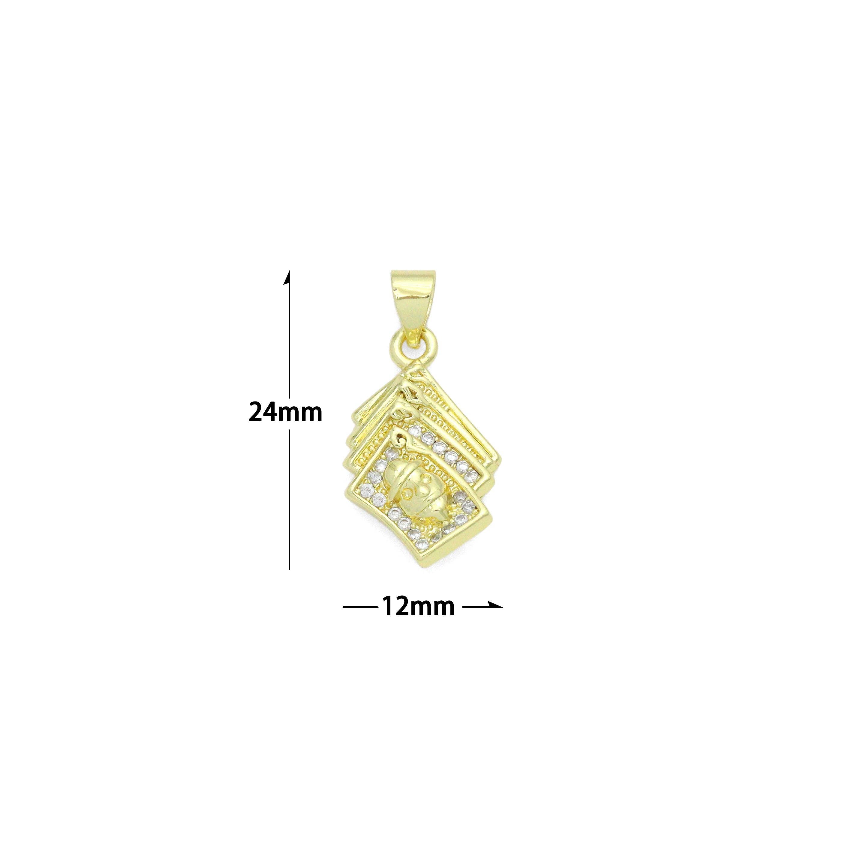 BestBeads&Beyond - Wholesale Individual Charm/Pendant - Clear CZ Gold FACE Book  Charm Pendant, Sku#LK12034