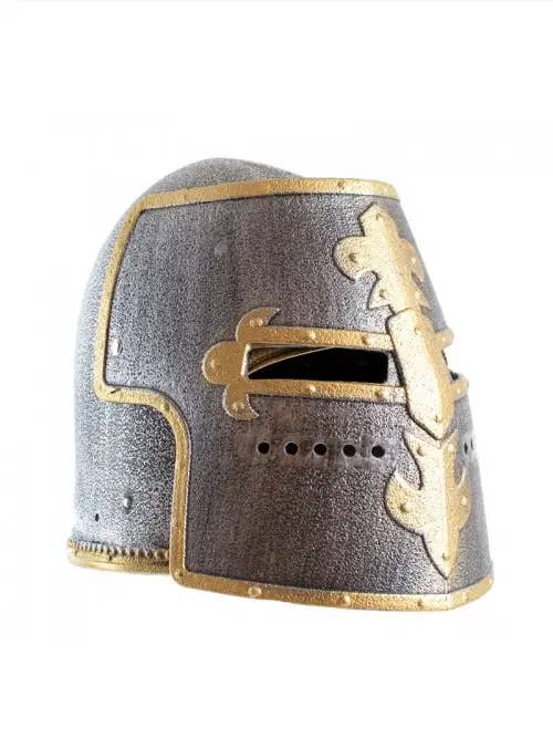 KALID MEDIEVAL - Vente Déguisement – enfant - CASQUE TEMPLIER AVEC VISIÈRE - ST945