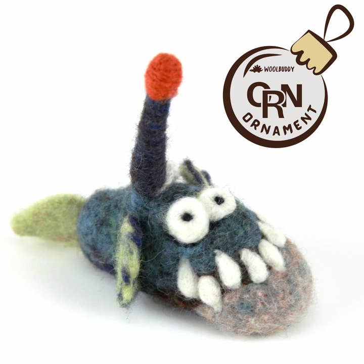 Woolbuddy - Wholesale Ornament - Anglerfish Ornament (premade)
