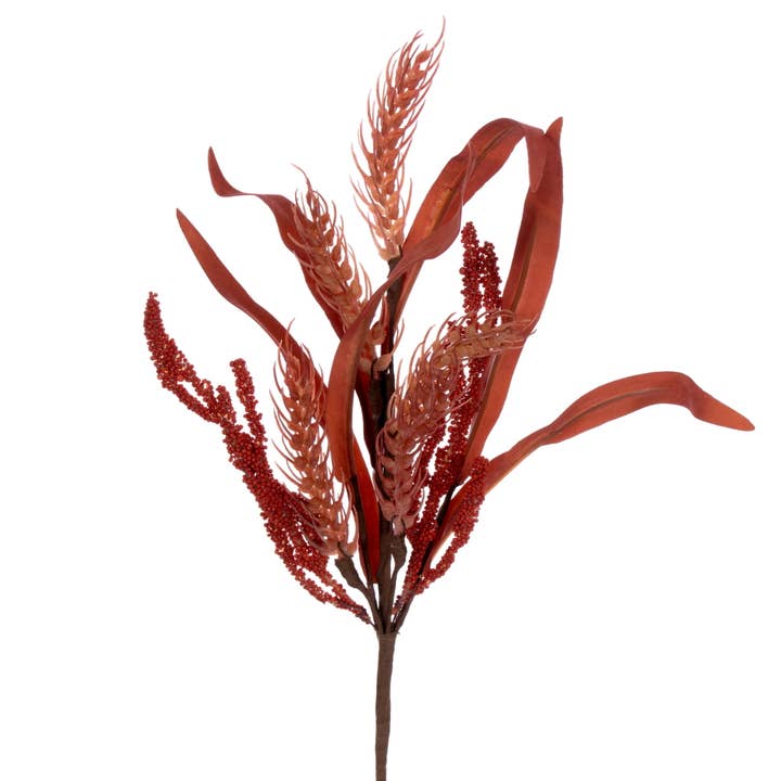 Vickerman 19" Brown Artificial Leaf Pick, 6 per bag. for wholesale by Vickerman