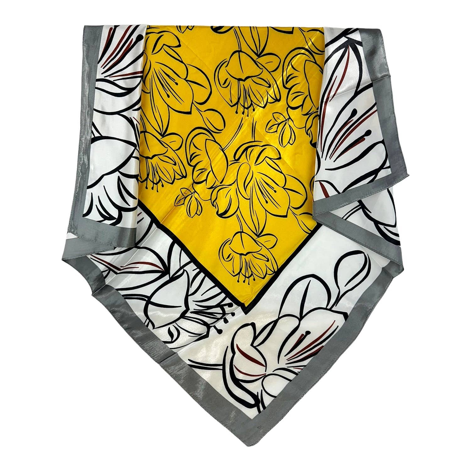 Diacly - Vente Écharpe – unisexe - Écharpe soyeuse imprimée à l'eau de nénuphar, 12 pièces2