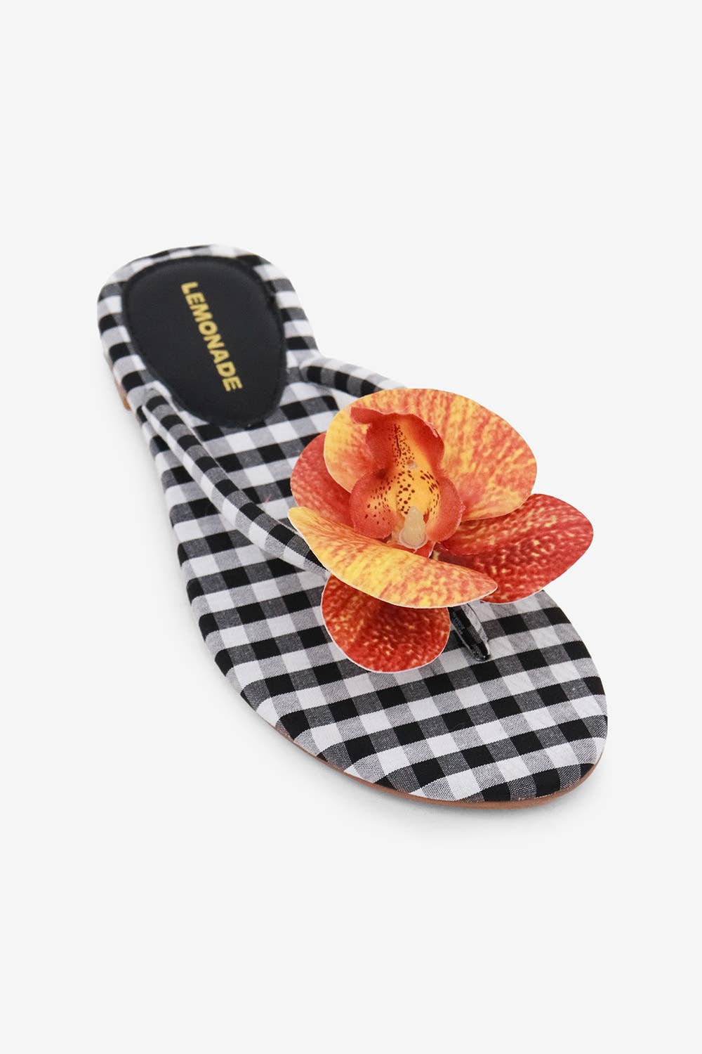 Lemonade Shoes - Wholesale Sandals - Women's - ASHBIE - SPRING '26 Gingham Flower Thong Sandal5