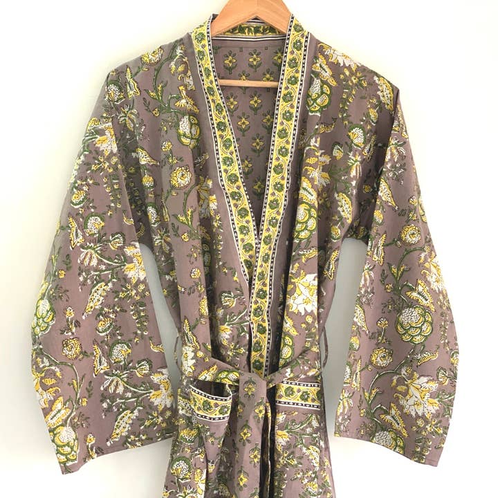 Womens Reversible Kimono Robe, House Coat, Jacket Duster for wholesale by The Indian Bazaar