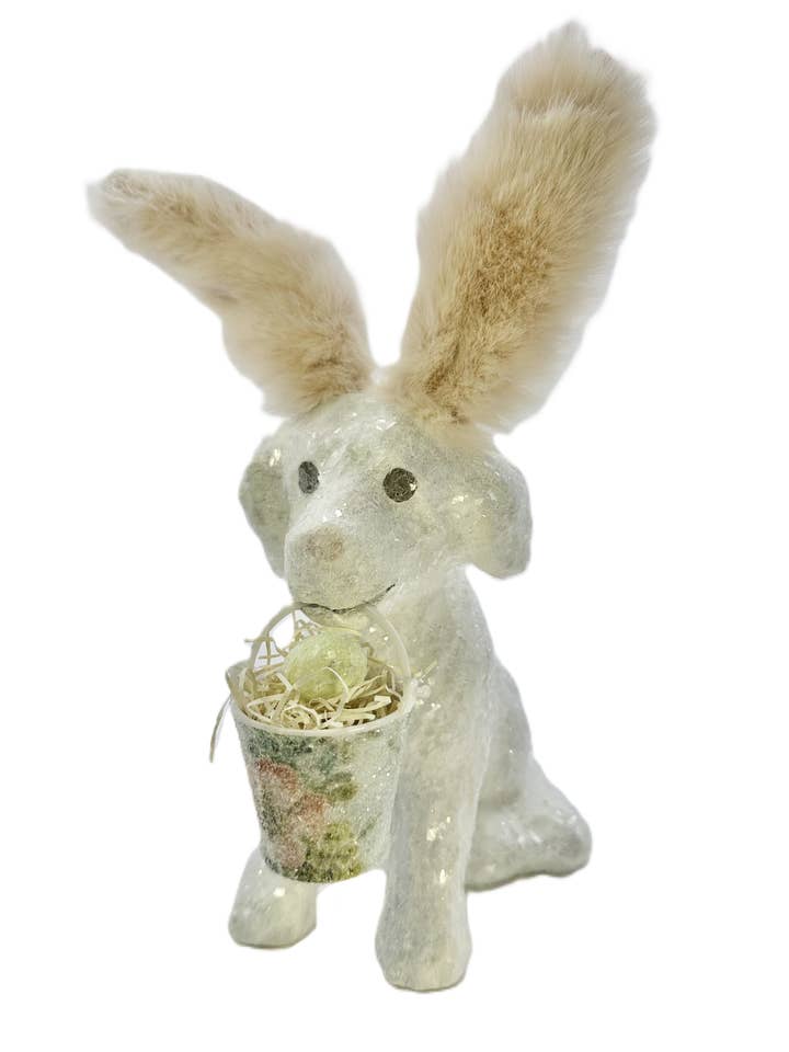 Cão da Páscoa com Balde - Branco por atacado de Sherri's Designs