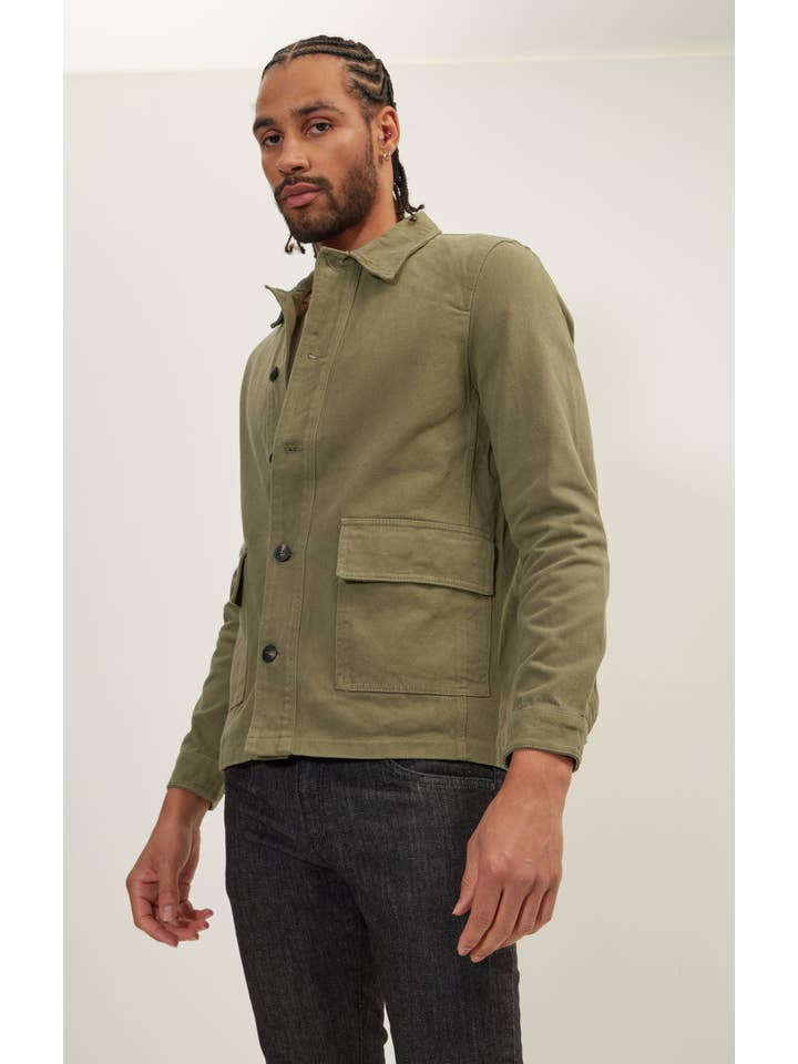 VERDE Giacca da lavoro da uomo in tela verde in vendita all'ingrosso su Faire5