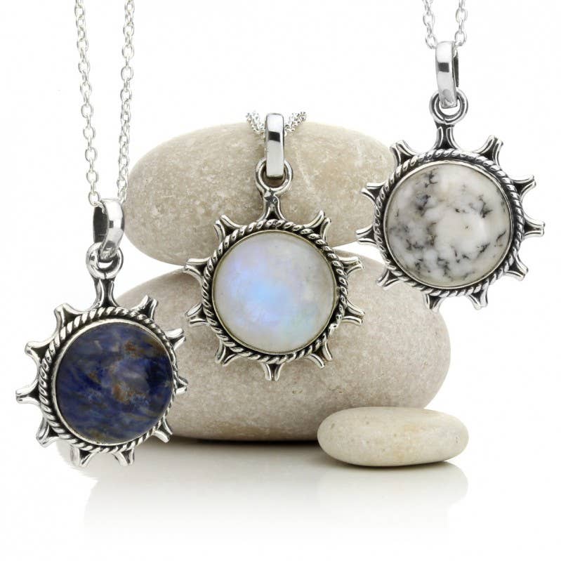 UniArt - Wholesale Pendant/Charm Necklace - Silver With Minerals, Ílios Pendant3