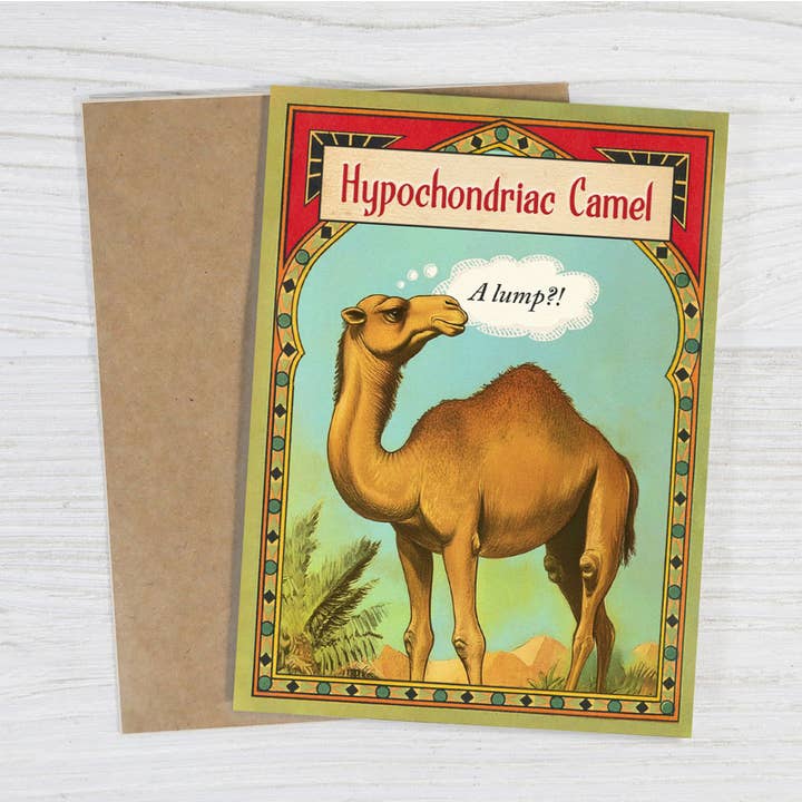 Bad Betty Greeting Co. - Wholesale Get Well Card - Hypochondriac Camel - Funny Get Well Cancer Greeting Card