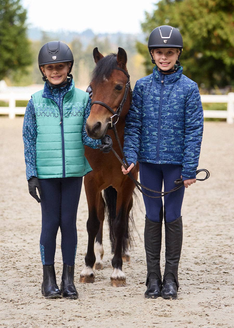 Kerrits - Vendita all'ingrosso Gilè imbottito - Bambini - Gilet da Equitazione Trapuntato Reversibile per Bambini Ride the Wind5