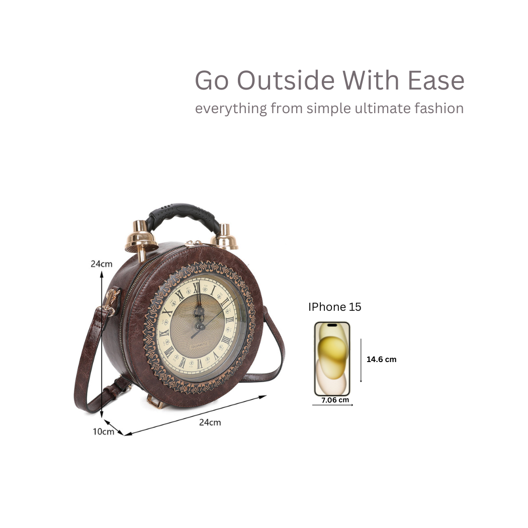 Ellas Trading - Wholesale Shoulder Bag - Women's - Unique Luxury Shoulder Handbag Round Clock 1