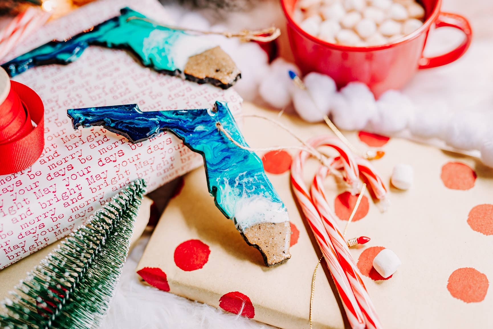 WLB Designs - Wholesale Ornament - Florida Christmas Ornament, FL Beach Sand Art Souvenir0