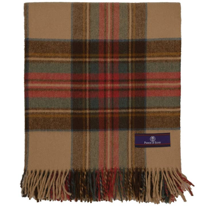Prince of Scots - Wholesale Throw Blanket - Highland Tartan Merino Wool Throw ~ Antique Dress Stewart ~