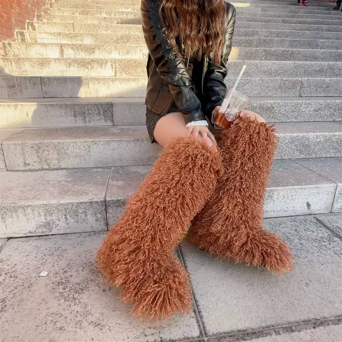 MB Fashion Wholesale - Wholesale Boots - Women's - Every Fashion Knee-High Fluffy Faux Fur Statement Boots 008 RA16