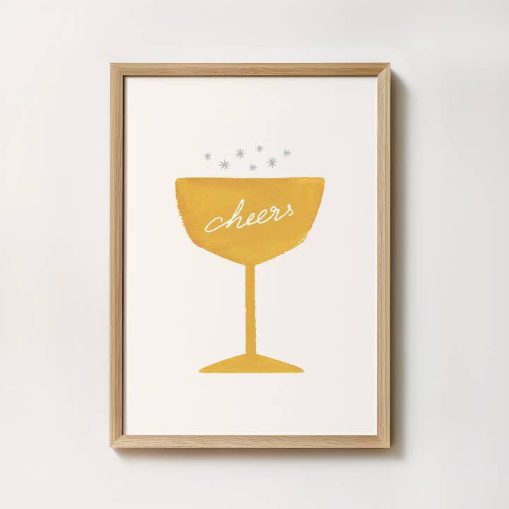 Kunsttryk Champagne Cocktail "Skål" for engroshandel hos intemporalis