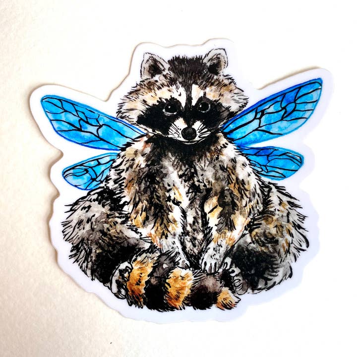 Autocollant Raccoon Fairy pour la vente par Aquabun