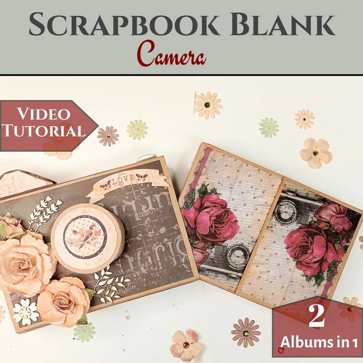 CrafTreat – wholesale Scrapbook – CrafTreat Matchbox Camera DIY Scrapbook Templates2 set 1 Black 1 Kraft