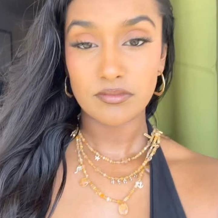 Golden Treasure Beach Opal & Citrine Charm Everything Necklace for wholesale by Clarke Palmer