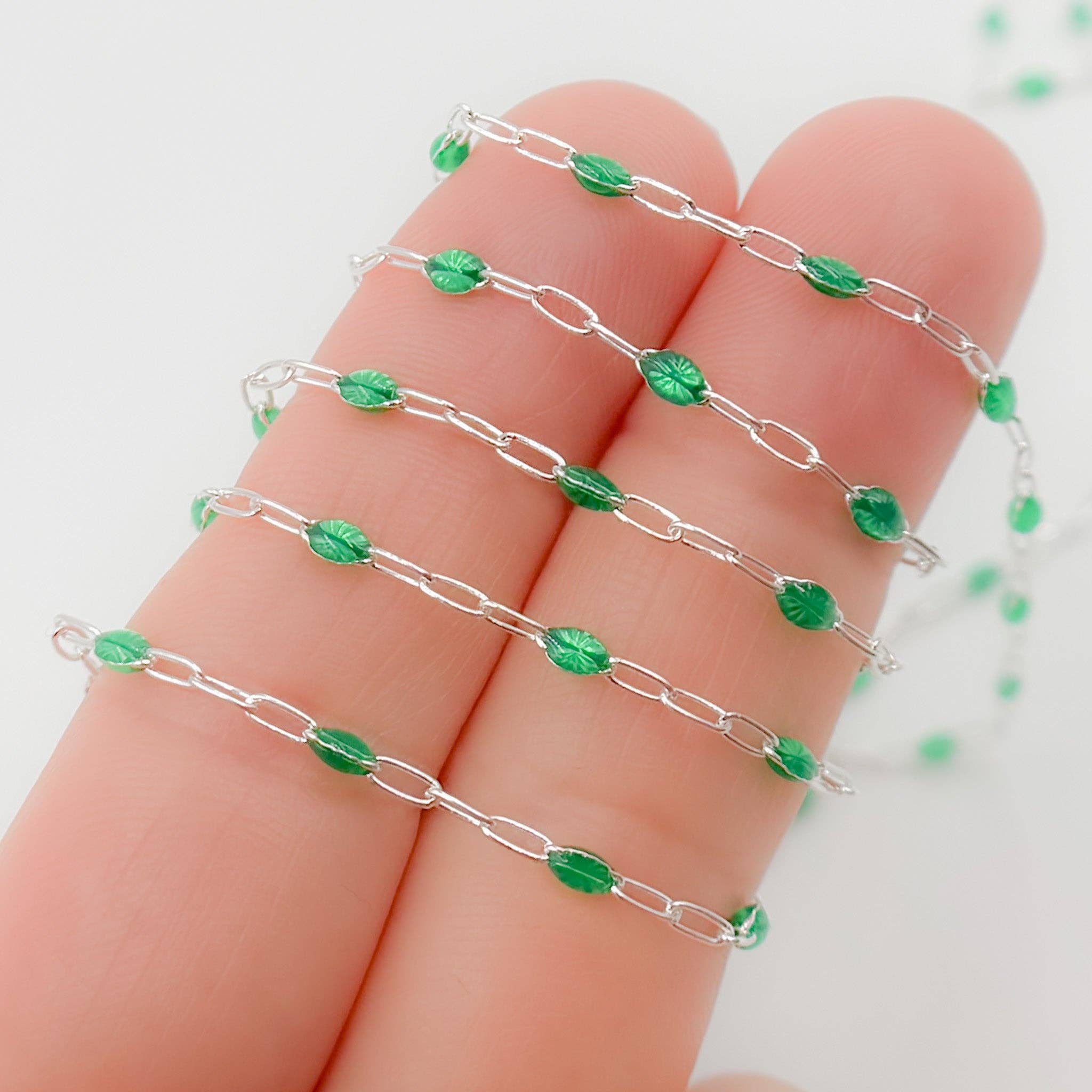 Jewels & Chains - Wholesale Link & Chain Necklace - V250ENSS. Sterling Silver Enamel Satellite Chains9