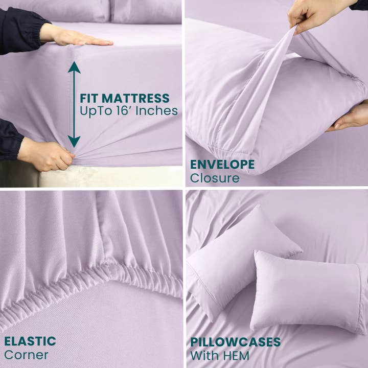 Cottonpassion_US - Wholesale Sheet Set - Sheet Set 4 Pcs Brushed Microfiber Deep Pocket Bed Sheet Set90