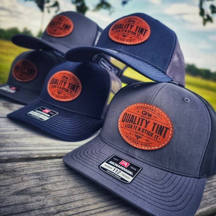 NDesigns Leather - Wholesale Trucker Hat - Unisex - Custom Logo Leather Patch Hat - Patches are sewn, not glued!6