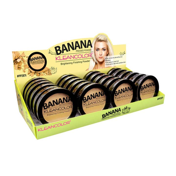 PINEAPPLE Beauty - Wholesale Makeup Setting Spray/Powder - Kleancolor PP2871 Banana Pressed Brightening Powder - 24pc