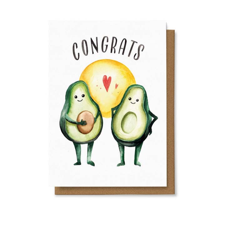 Congrats - Avocado Card 4X6 for wholesale by Chaukiss