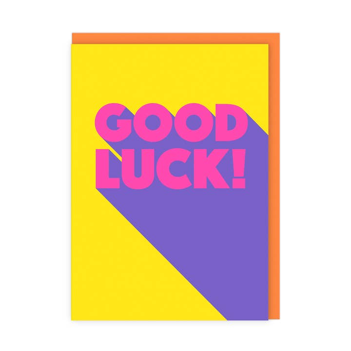 Good Luck! | Bright Colourful Encouragement Greeting Card for wholesale by LoveLossDiscoballs
