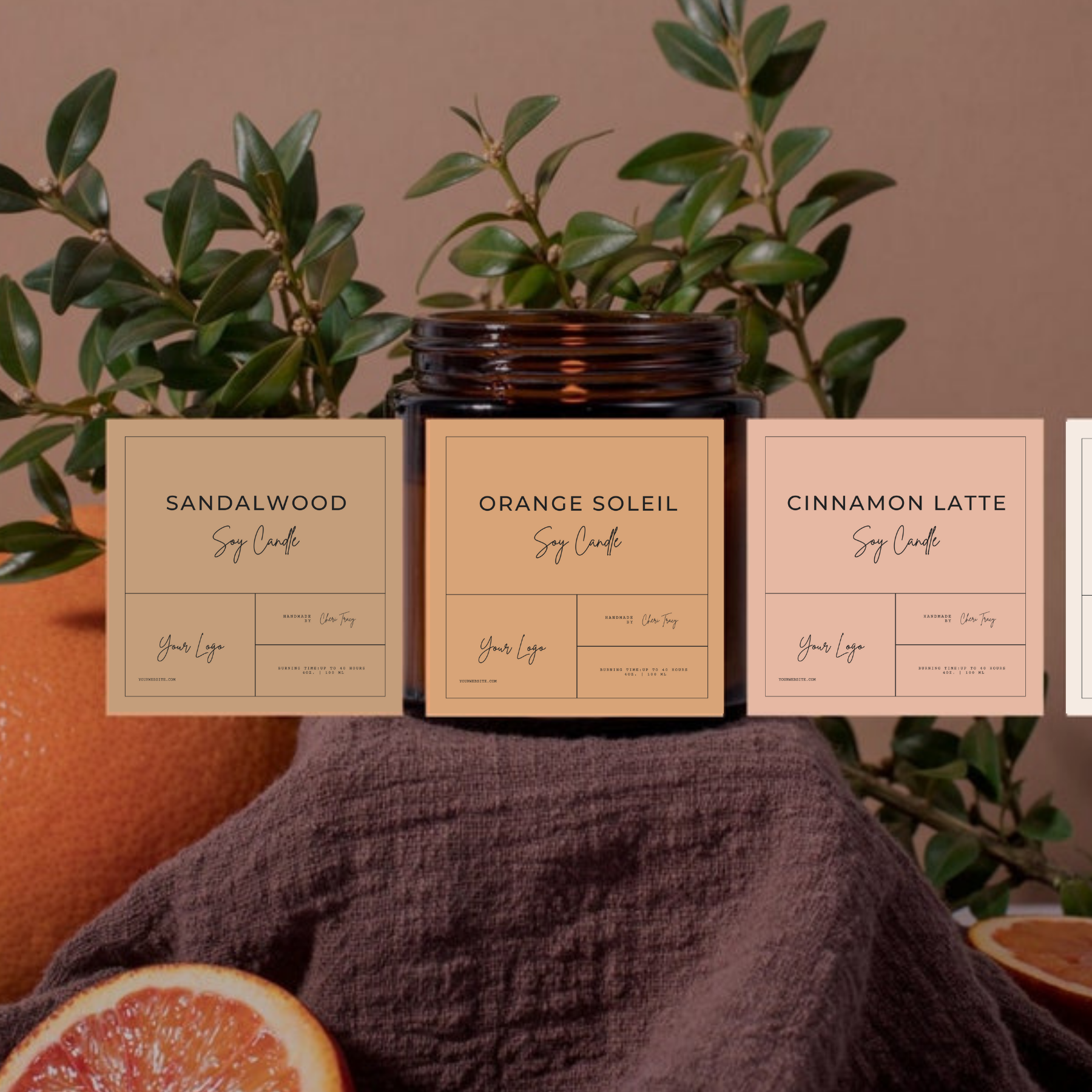 Orglamix - Vente Bougie en bocal - Conception de bougie personnalisée, marque féminine, conception d'étiquettes de bougies2