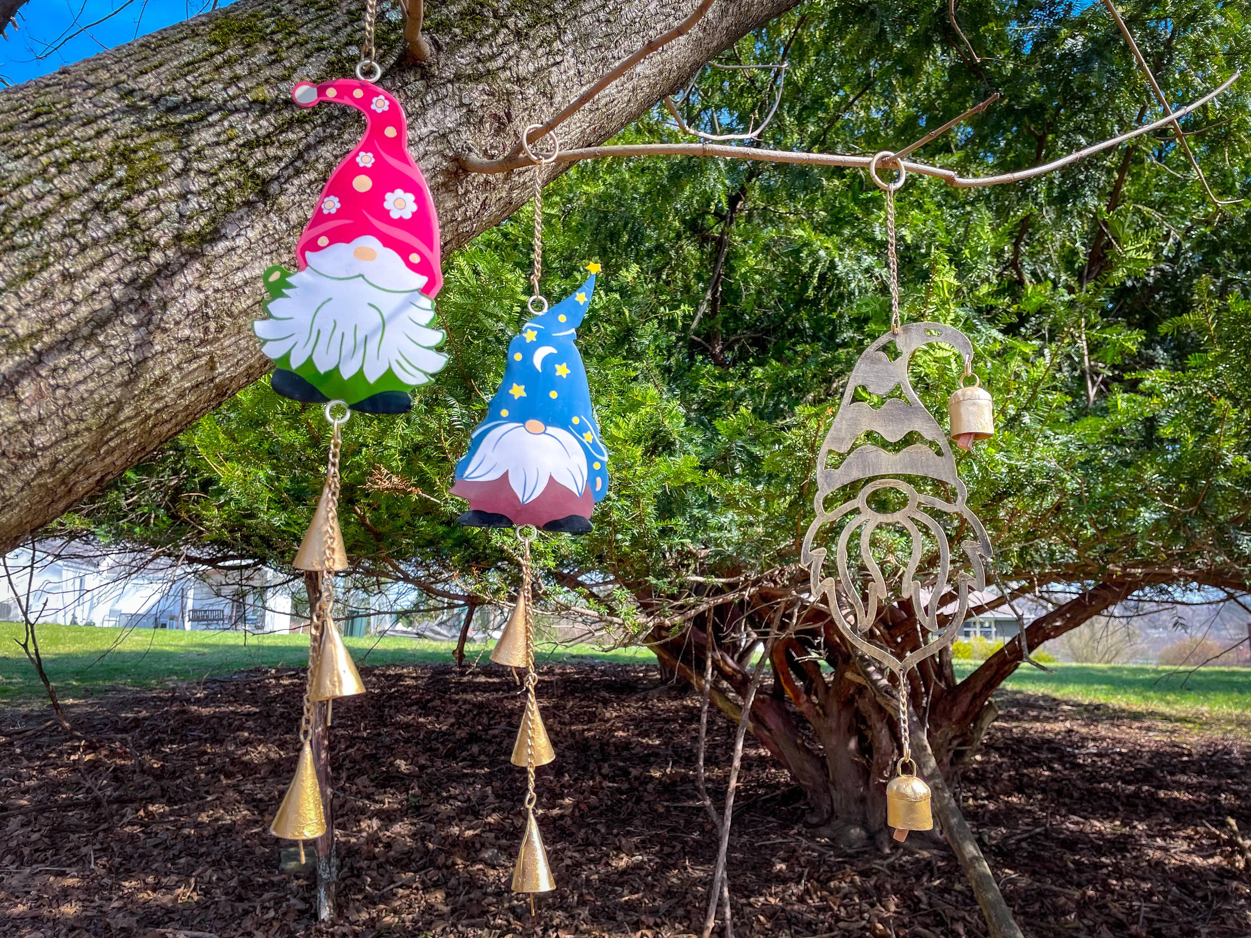 Mira Fair Trade - Wholesale Wind Chime - Golden Garden Gnome Wind Chime2