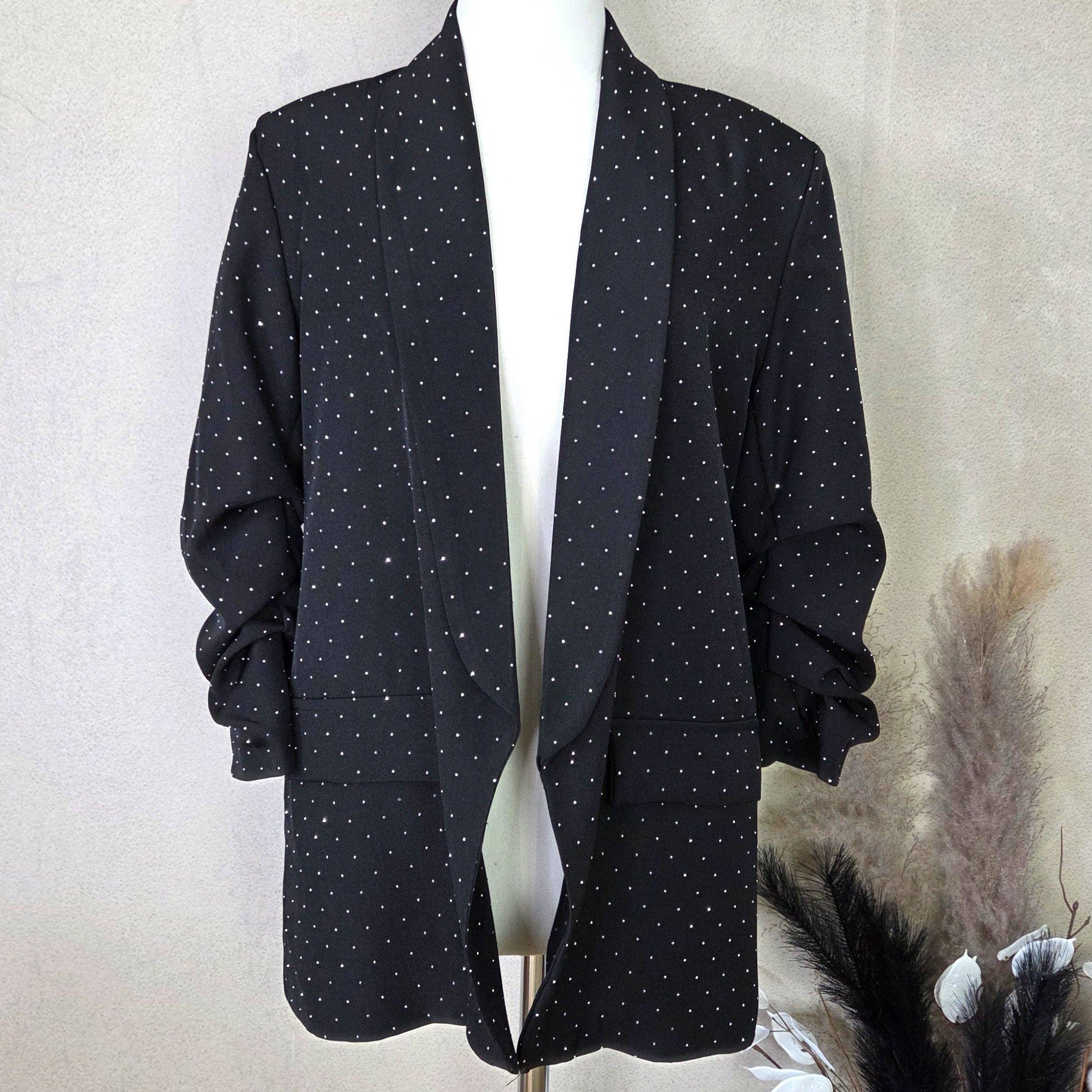 Tempest Designs - Vendita all'ingrosso Blazer - Donna - Blazer in tessuto di cristallo con maniche arricciate (M)1