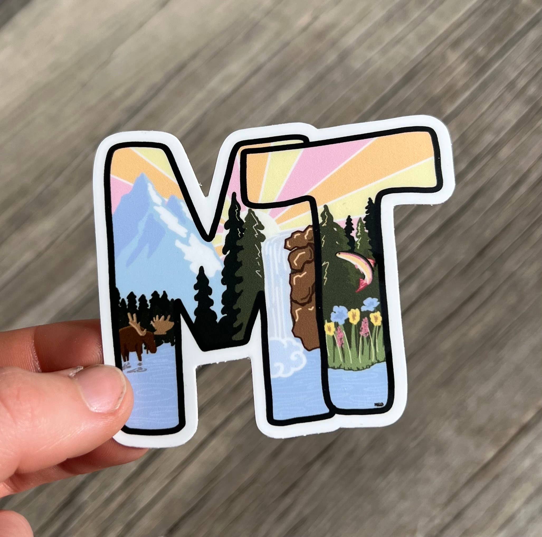 MELD Studio CO. - Wholesale Sticker - Montana "Mt" Scenic Water Bottle Vinyl Sticker