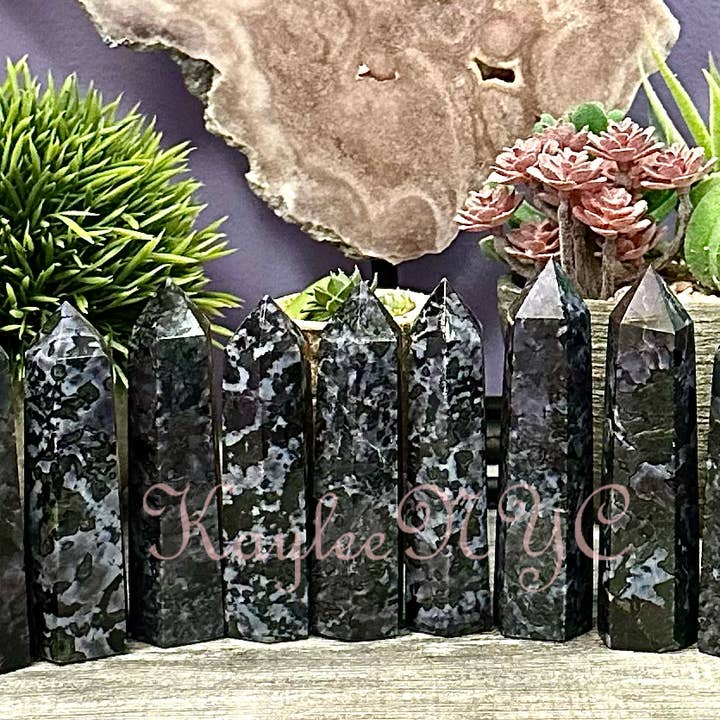 KayleeNYC - Wholesale Spiritual Stone/Crystal - 2 Lb Natural Indigo Gabbro Aka Merlinite Obelisk Tower