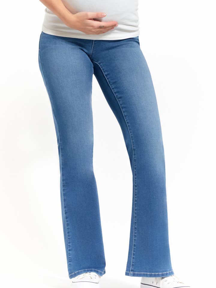 1822 Denim - Wholesale Jeans - Maternity - Maternity 33" Better Butter Slim Boot Jean w/ Bellyband