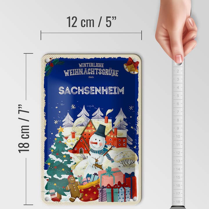 Femer - Wholesale Sign - Sachsenheim Christmas Greetings Tin Sign 12x18cm3