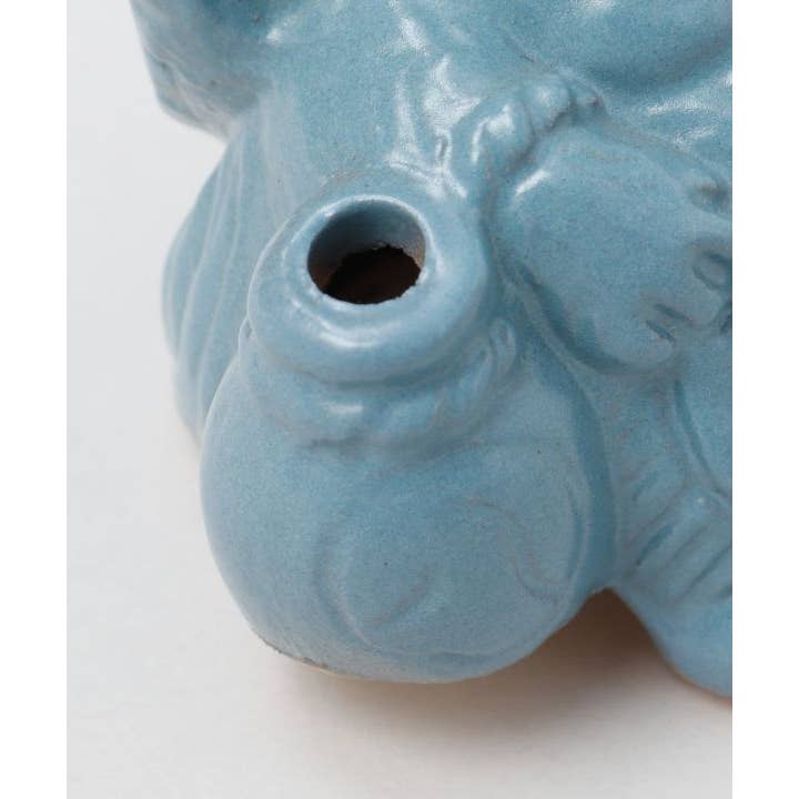 Ametsuchi by Amina Collection - Wholesale Decorative Figurine - SHIGARAKI Ware Sitting TANUKI - Blue5