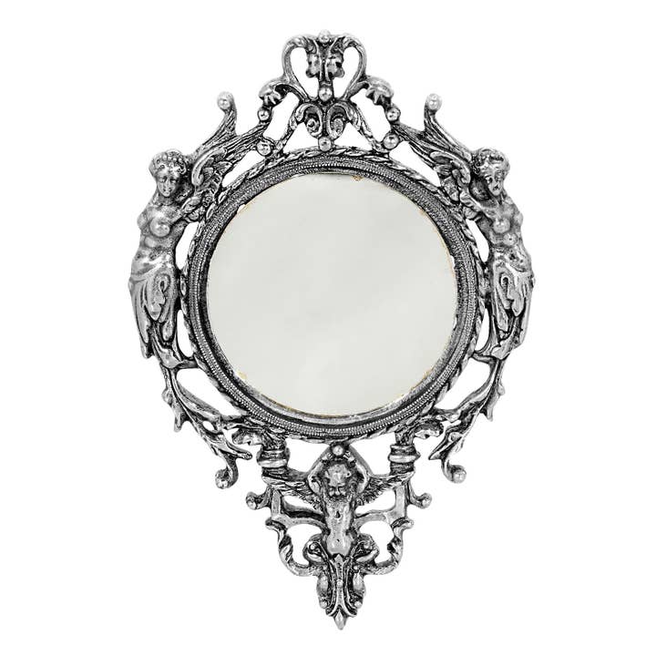 1928 Jewelry - Wholesale Compact mirror - 1928 Jewelry Art Deco Inspired Winged Angels Handheld Mirror1