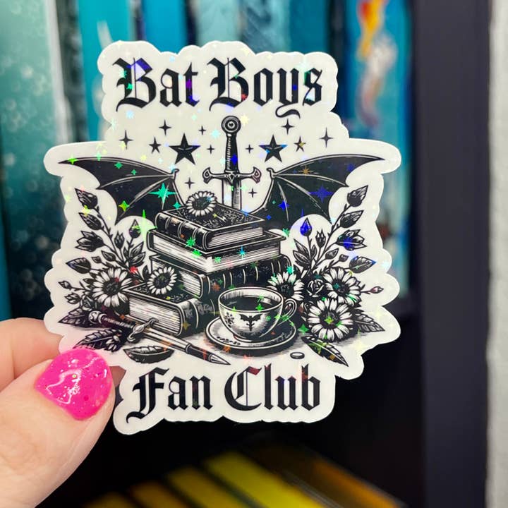 ACOTAR Bat Boys Fan Club Holographic Sticker for wholesale by FatedFiction