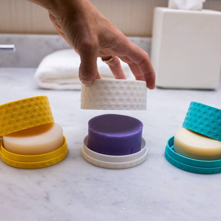 Printed Foundry – Großhandel Badeseifenschale – Reisetauglicher runder Shampoo-Riegelhalter mit Deckel, Seifenspender0