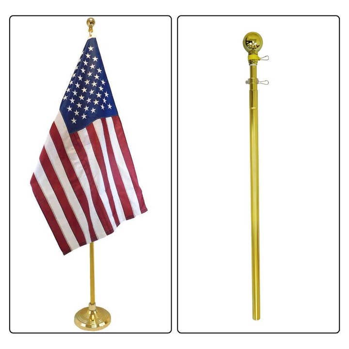 8ft Gold Aluminum Flag Pole (Ball Top) for wholesale by Flags Importer
