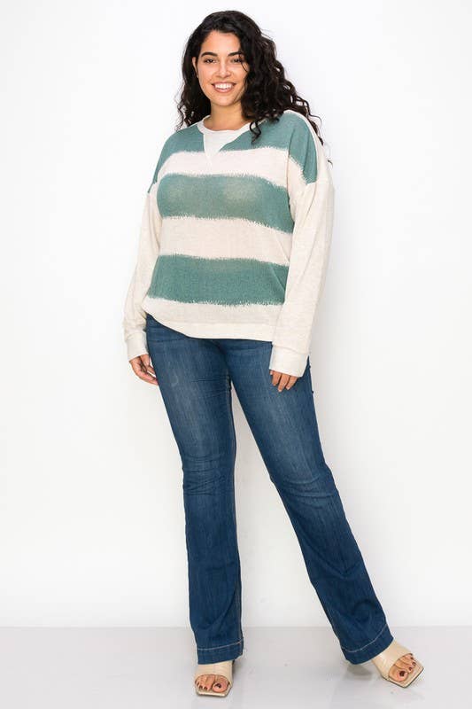 A.gain - Vendita all'ingrosso Top in maglia - Donna - 10764LP543 - TINTA UNITA PLUS SIZE CON MANICHE A CONTRASTO16