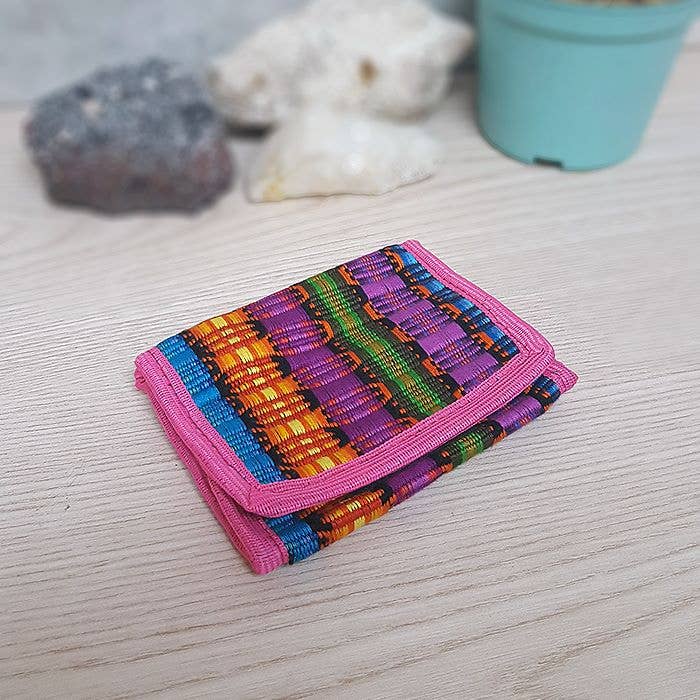 Pichincha - Wholesale Wallet - Women's - Woven Striped Guatemalan Velcro Trifold Wallet13