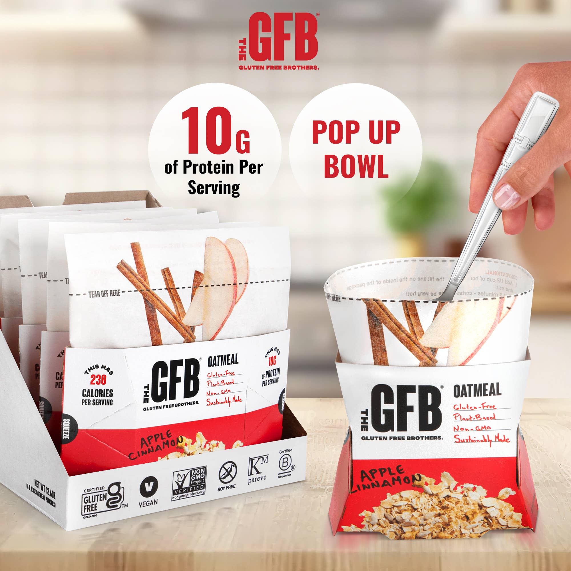 The GFB - Wholesale Oats - The GFB: Apple Cinnamon Protein Oatmeal Pop-Up Cup3