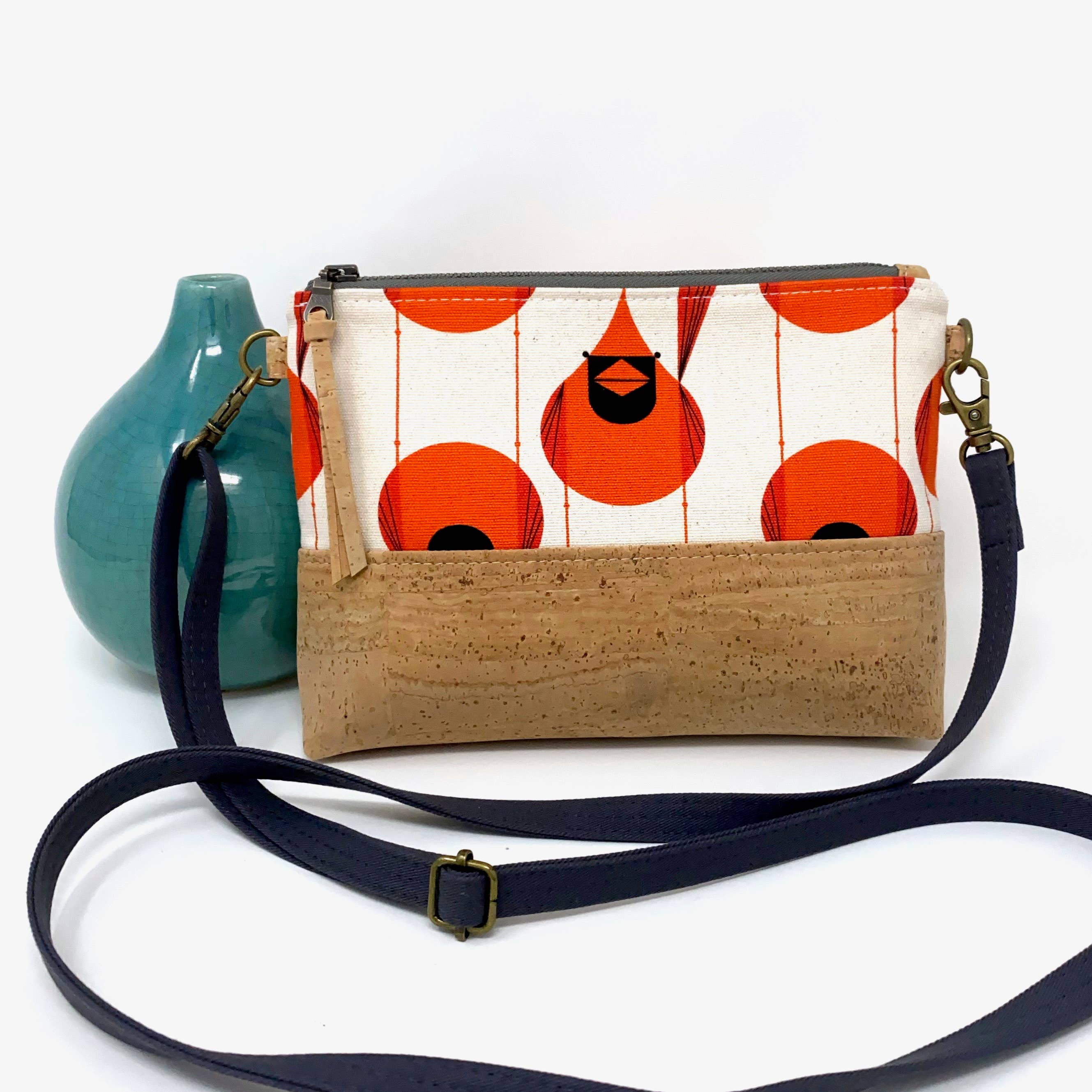 mmb by hand - Wholesale Crossbody Bag - Women's - Organic and Cork Mini Crossbody - Charley Harper Prints10