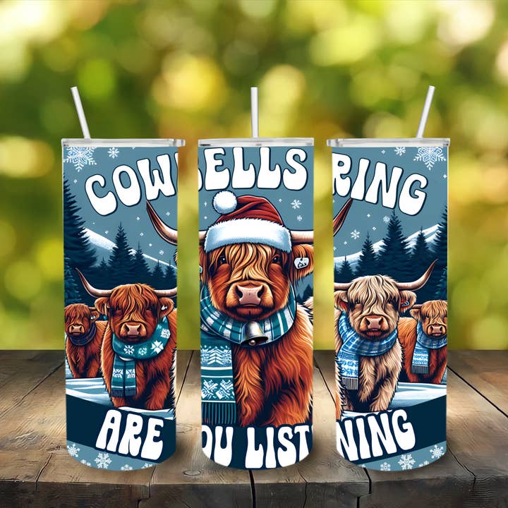 Cow Bells Ring Are You Listening Christmas Tumbler voor wholesale door Lily's Craftory