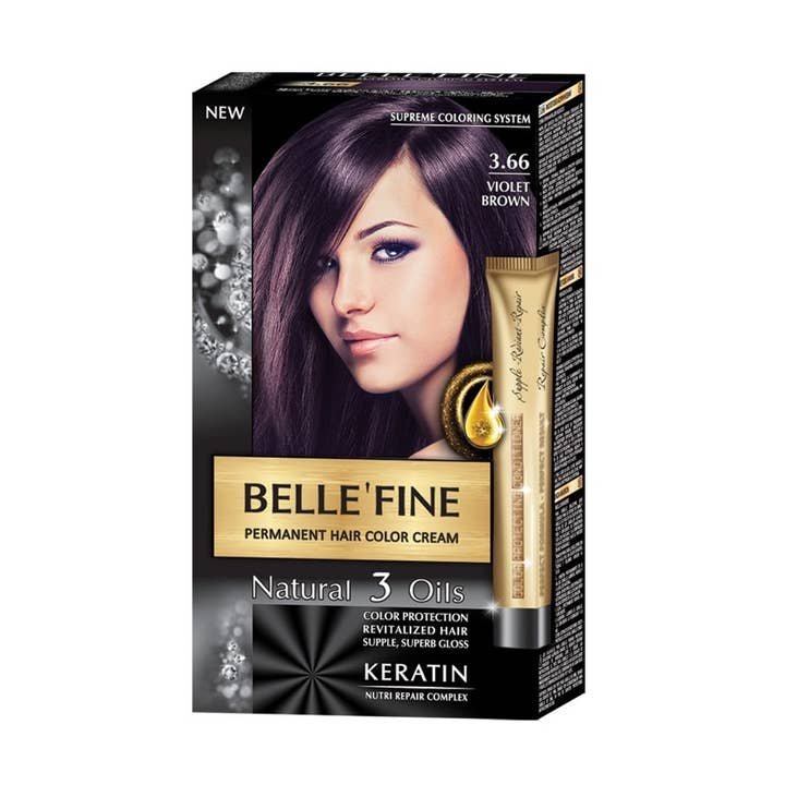 Permanent Hair Color Cream Belle`Fine # 3.66 - Violet Brown for wholesale by Jonada LTD