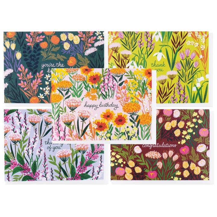 Smudge Ink - Wholesale Stationery/Notecard Set - Assorted Botanical Greetings Note Card Set