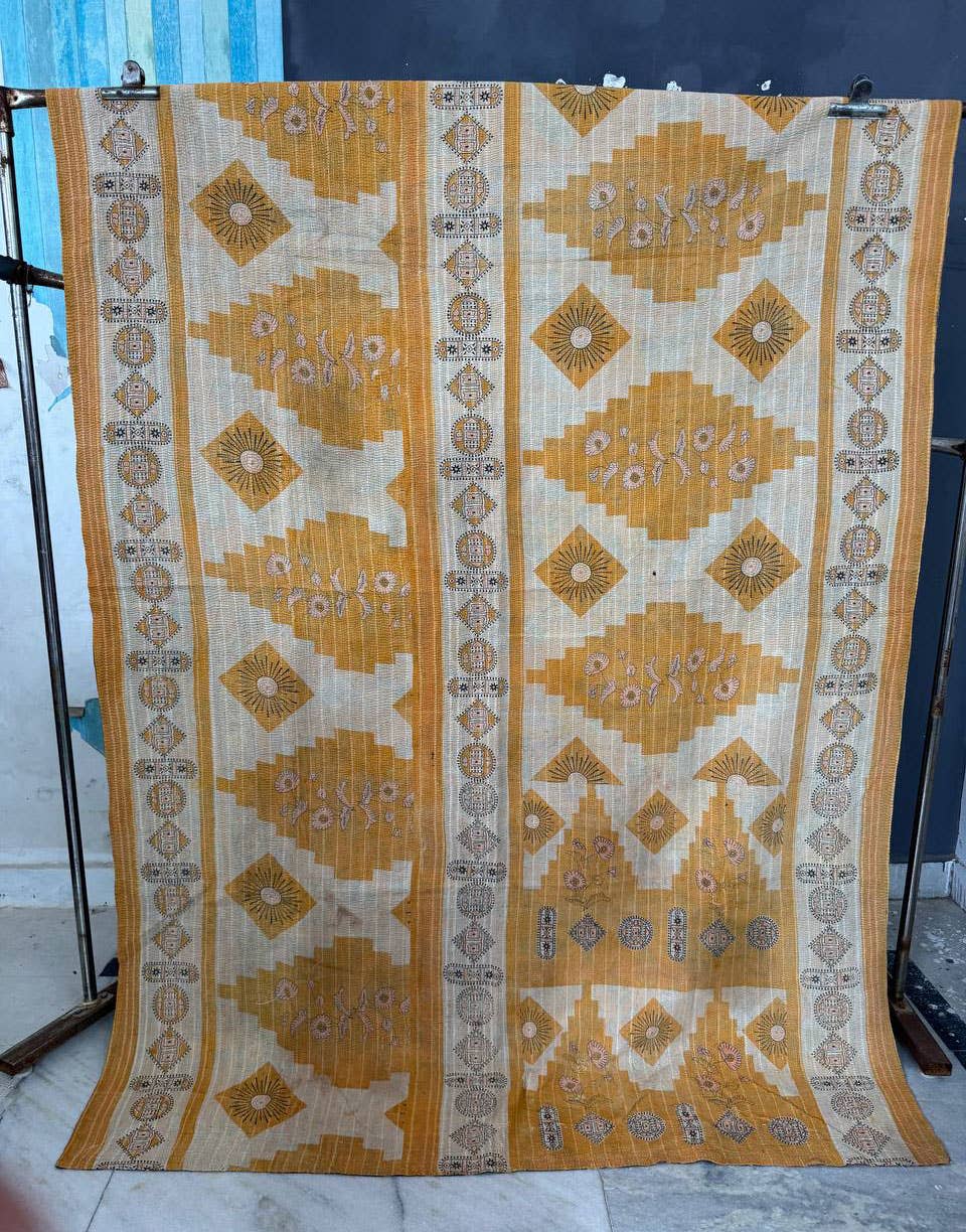 bhavnas boutique - Wholesale Quilt - Bedcover Cotton Bedspread Kantha Stitch Quilt Vintage Gudari4